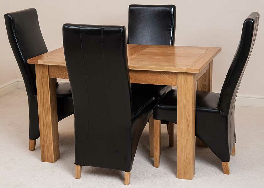 Riback Kitchen Dining Set with 4 Chairs black