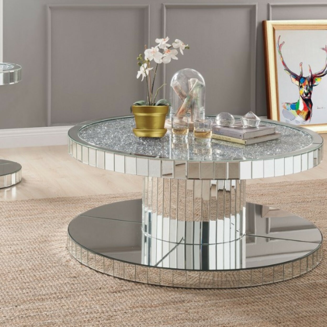 Everly Quinn Shay Modern Round Mirror Coffee Table Wayfair