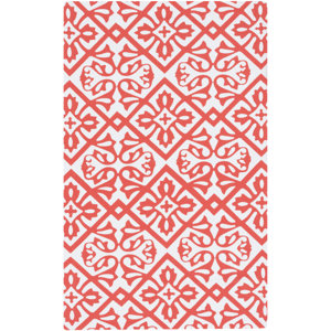 Brigham Bright Orange/White Indoor/Outdoor Area Rug