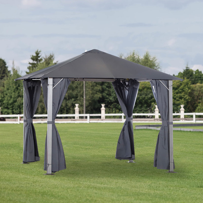 Outsunny 10 Ft W X 10 Ft D Metal Patio Gazebo Reviews Wayfair