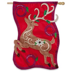 Traditional Reindeer Garden Flag