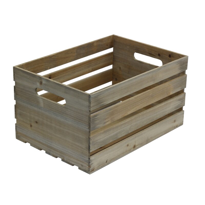 Gracie Oaks Solid Wood Crate & Reviews | Wayfair