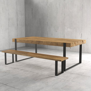 Dining Table With Bench Kitchen Room Sets You Ll Love Wayfair Bartholomew 2 Piece Solid Wood Dining Set