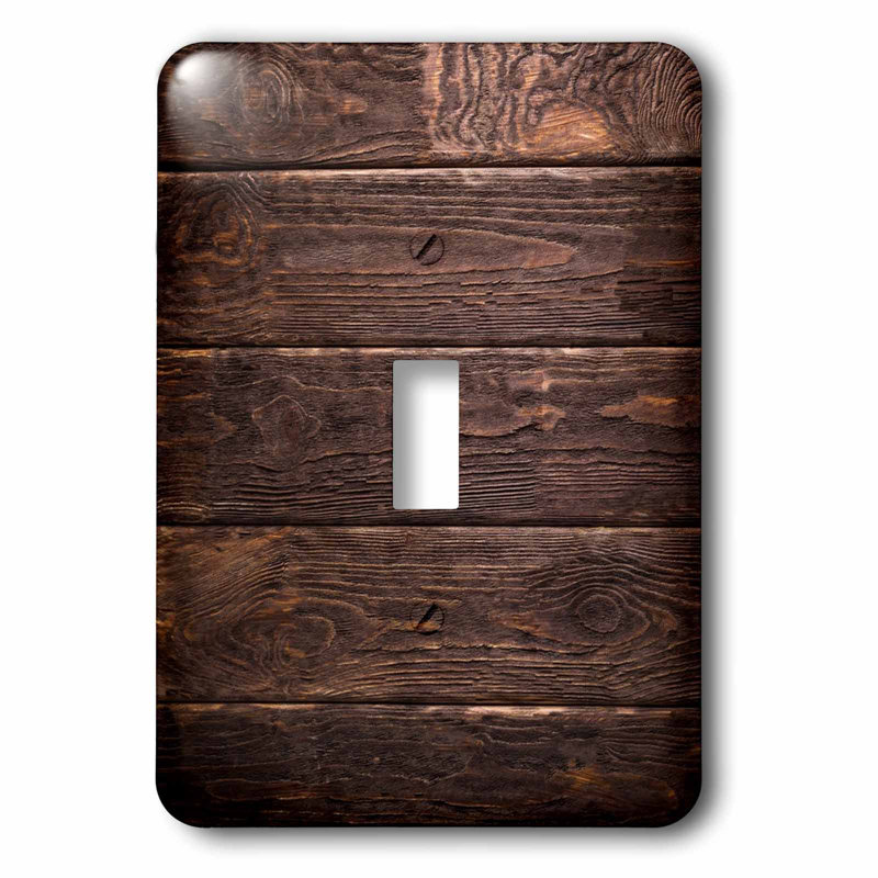 Dark Walnut Wood 1 Gang Toggle Light Switch Wall Plate