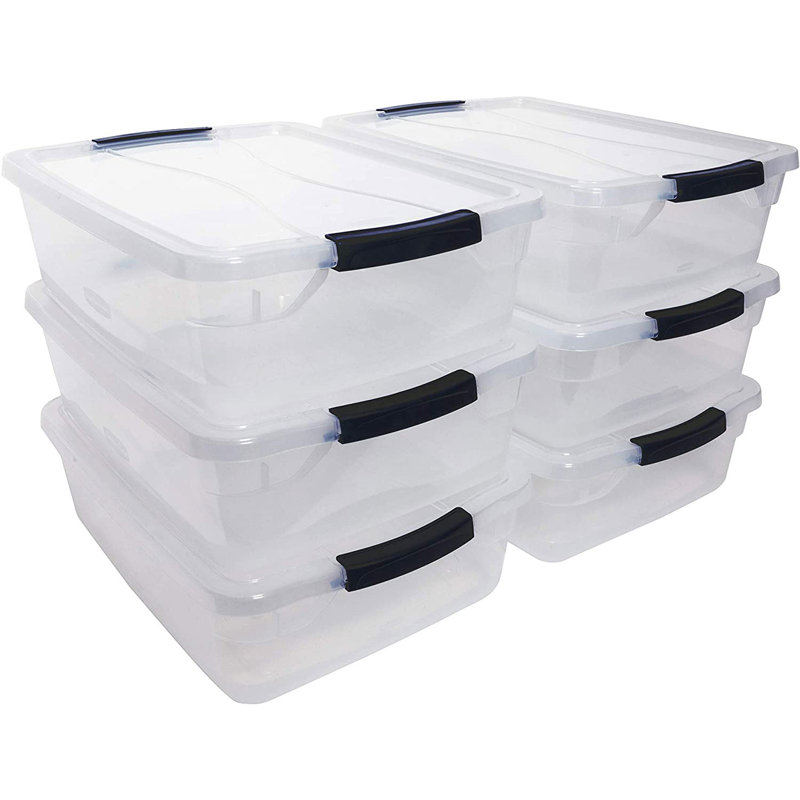 Rubbermaid Cleverstore Storage 16 Qt Plastic Tote Set Reviews Wayfair