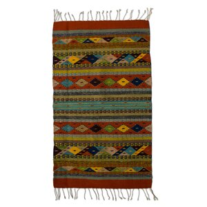 Zapotec Hand-Woven Red Area Rug