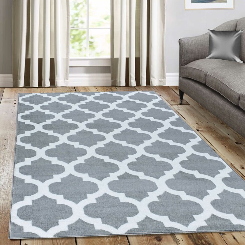 Marlow Home Co. Thelma Trellis Grey/White Rug & Reviews | Wayfair.co.uk