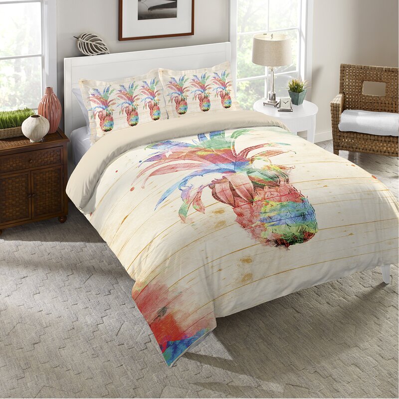 Bay Isle Home Catharine Colorful Pineapple Single Duvet Cover