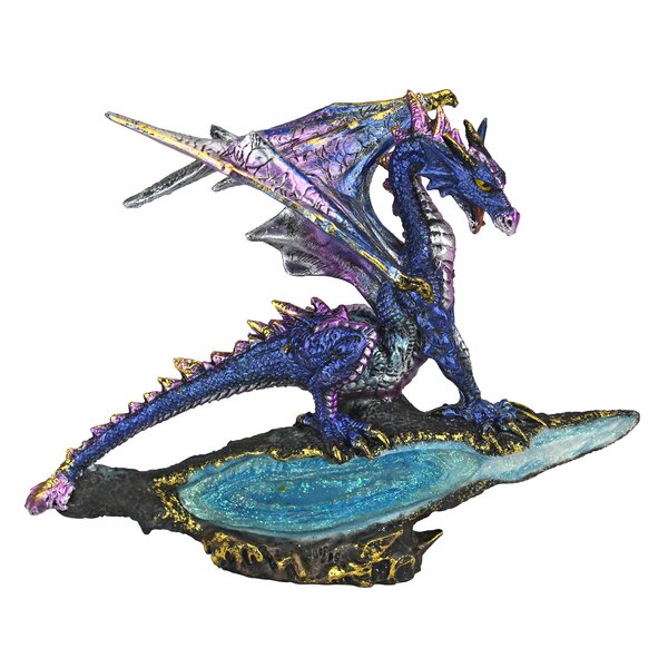Dragon Statue in Blue and Purple 3" Mythical Fantasy Small Dragon Figurine D 