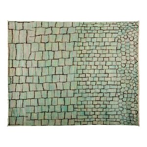 One-of-a-Kind Moroccan Hand-Knotted Green Area Rug