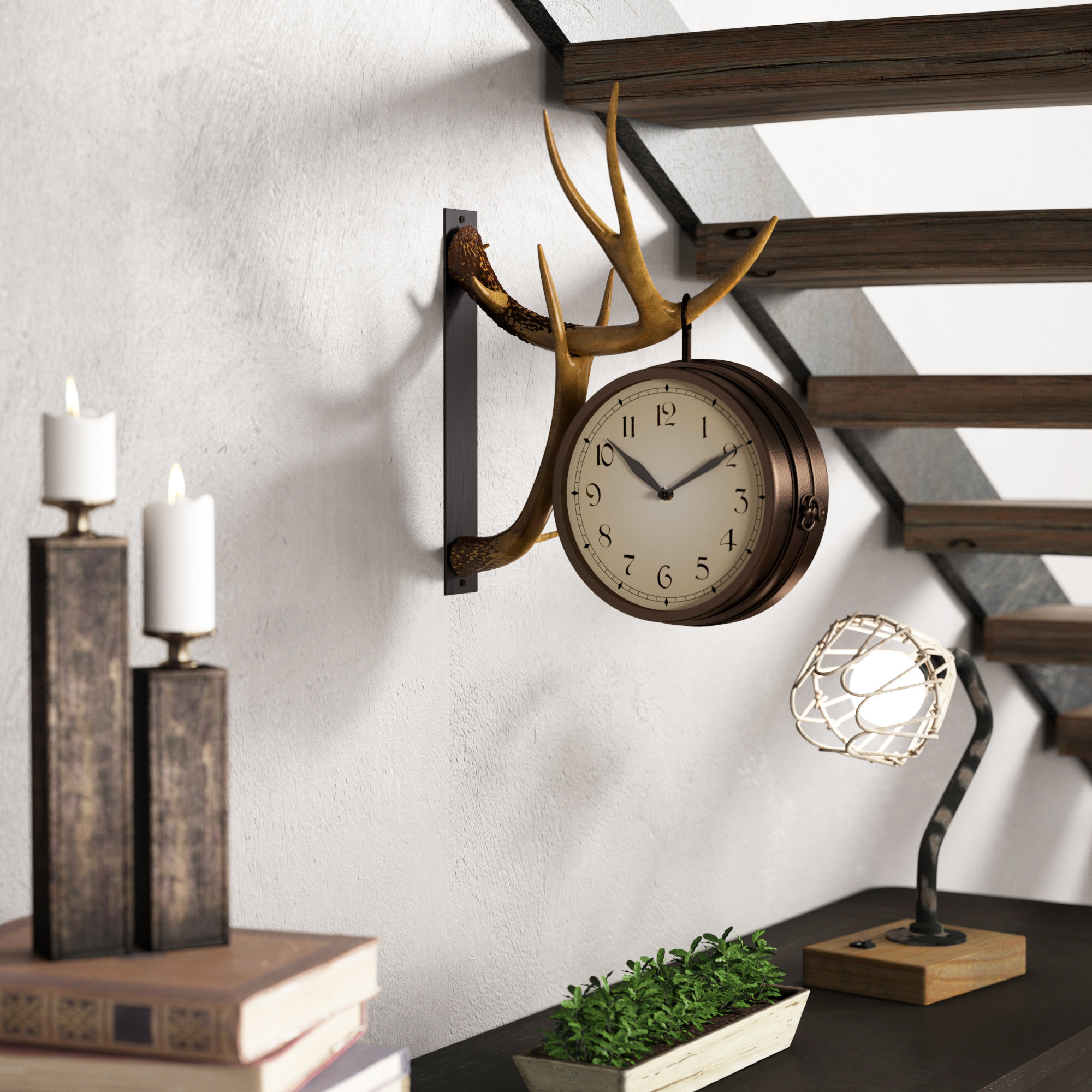 Millwood Pines Reseda Antique Brown Deer Wall Clock Reviews Wayfair
