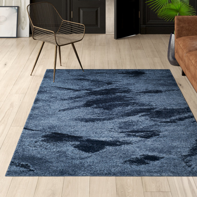 Mercury Row Kruse Abstract Blue Area Rug Reviews Wayfair