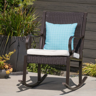 Go to store & view more images Kampmann Outdoor Wicker Rocking Chair with Cushions by August Grove