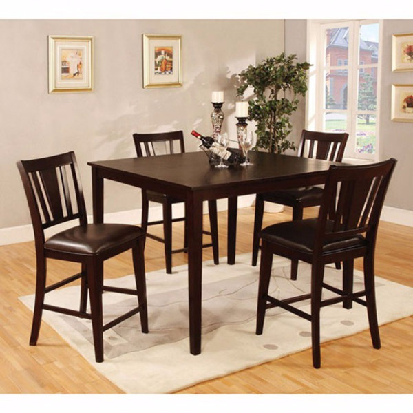 Darby Home Co Felten Wooden Square Top 5 Piece Counter ...