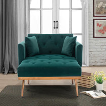 Green velvet chair and a half Clearance
