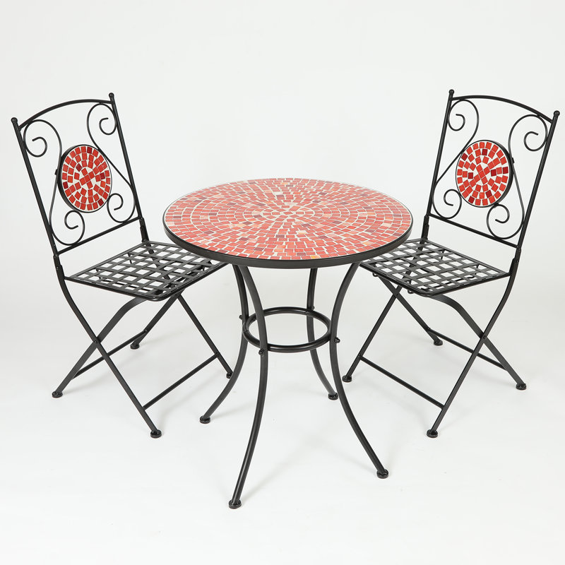 Gracie Oaks Mosaic 3 Piece Bistro Set & Reviews Wayfair