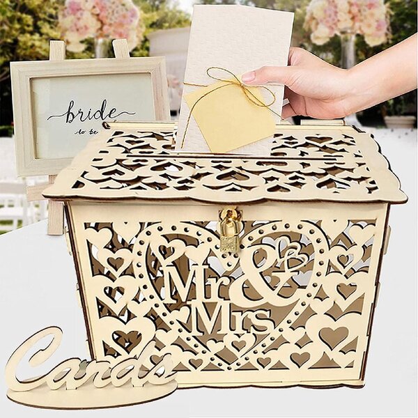 perfect present wedding box for envelopes Personalized wedding box for cards wedding box white box with slot idea for wedding gift