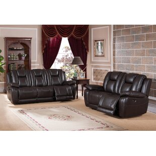 Mickey Leather Match Reclining Living Room Set by Red Barrel Studio