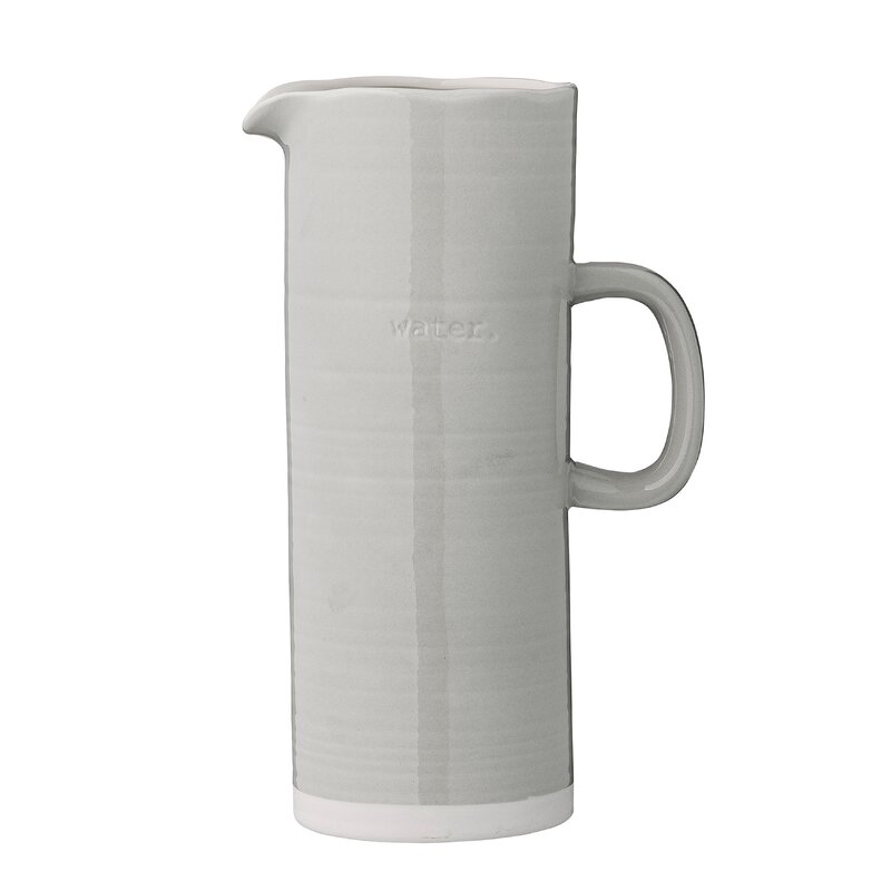 Prall Ceramic Embossed Water Pitcher