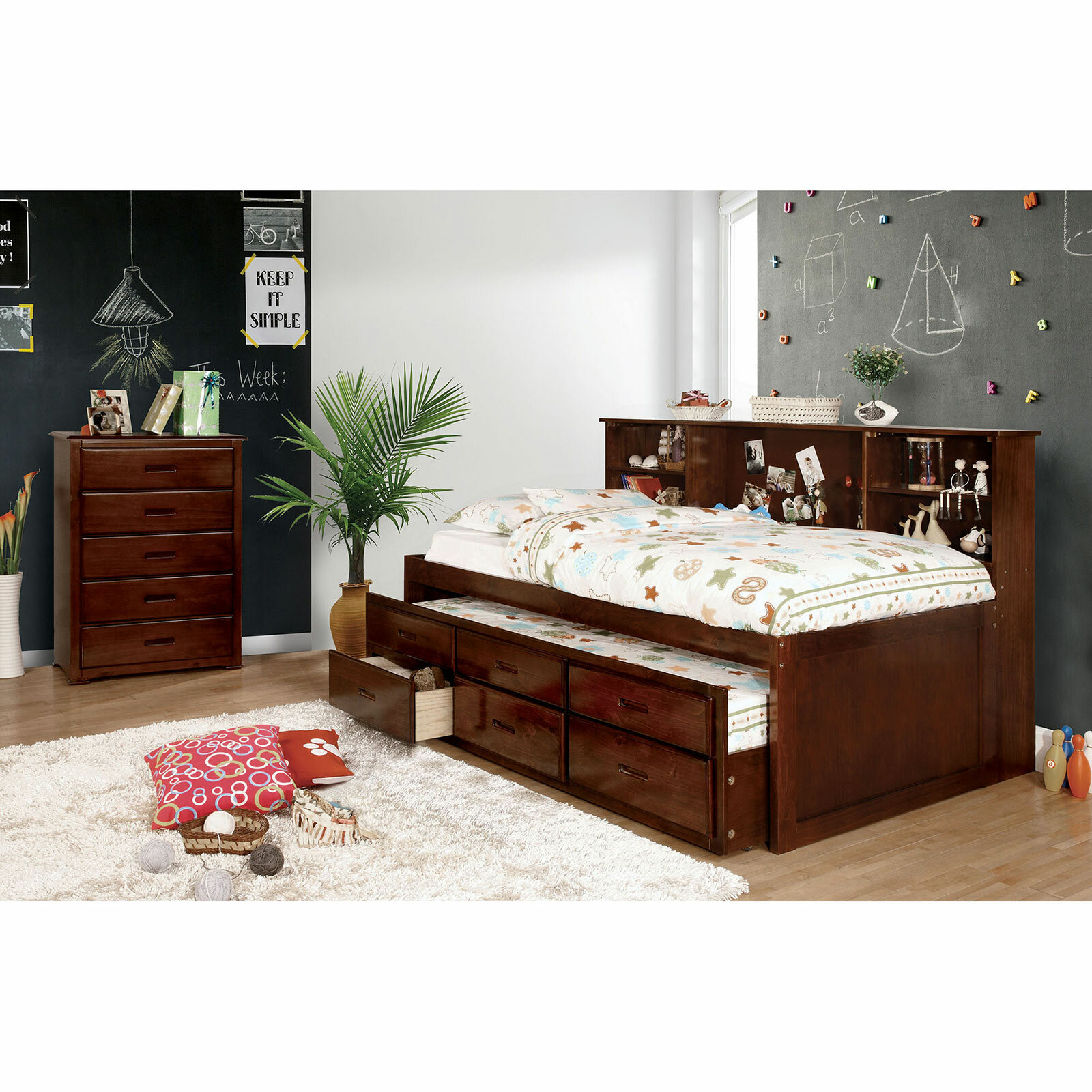 captains single cabin bed with trundle and drawers