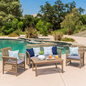 Wood Patio Furniture With Cushions find the best wood patio conversation sets | wayfair Wood Patio Furniture With Cushions find the best wood patio conversation sets | wayfair