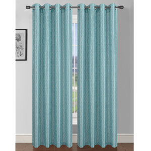 Jasper Geometric Sheer Grommet Curtain Panels (Set of 2)