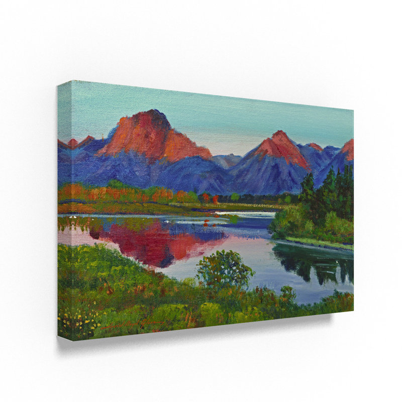 Trademark Art A Teton Lake Acrylic Painting Print On Wrapped Canvas Wayfair