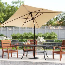 Arlmont Co Serena 10 X 6 5 Rectangular Market Umbrella Reviews Wayfair