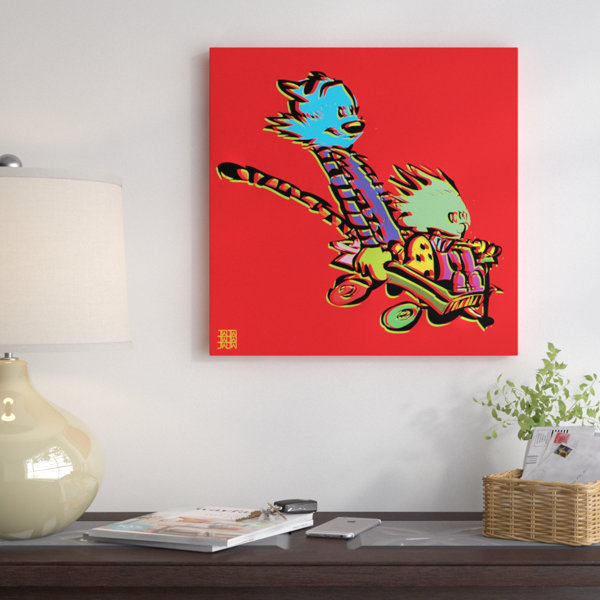 East Urban Home Calvin Hobbes Graphic Art On Wrapped Canvas