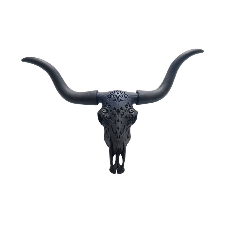 Bungalow Rose Faux Taxidermy Tribal Texas Longhorn Wall Décor Faux Taxidermy Tribal Texas Longhorn