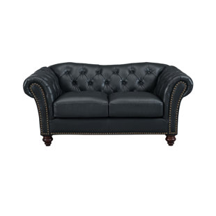 Tayla Craft Leather Loveseat by Three Posts Wonderful