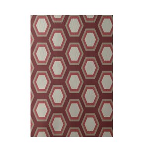 Geometric Rust Indoor/Outdoor Area Rug