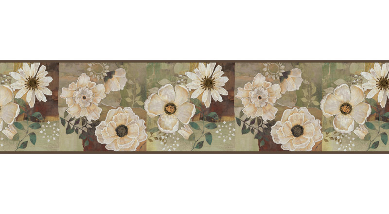 August Grove Dalston Gardenia 15 X 6 Floral 3d Embossed Border