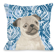 pug throw pillow