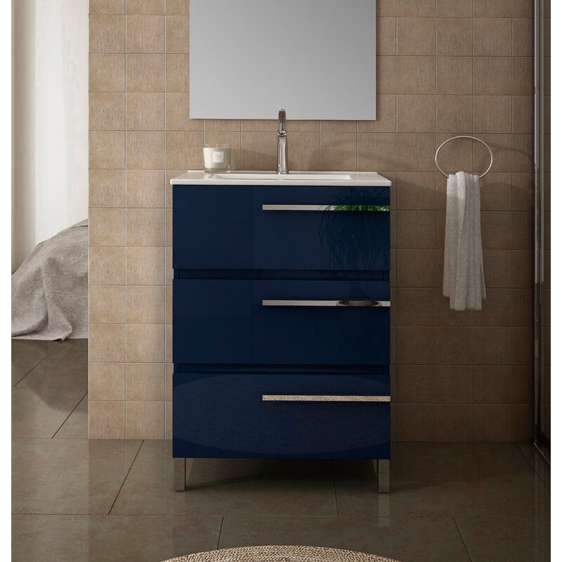Orren Ellis Whitnash 28 Inch Marino Blue Bathroom Vanity - Wayfair Canada