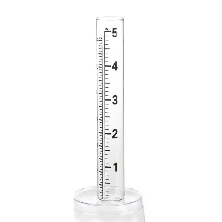 Natures Yard Glass Tube Rain Gauge Replacement 1 Tube with 1-1/4 Top Lip 