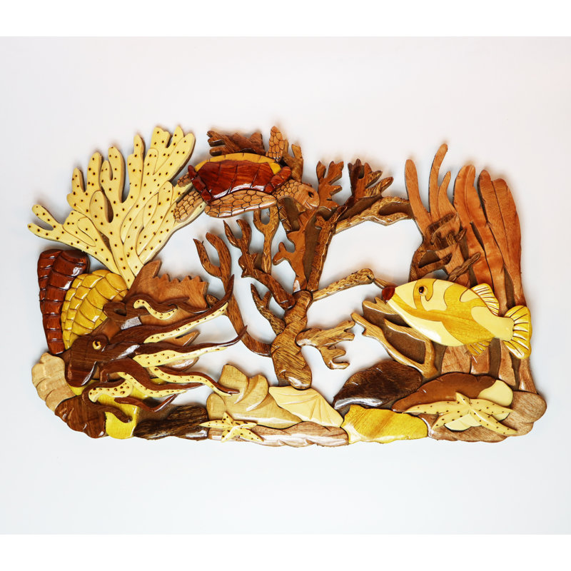 Longshore Tides Big Intarsia Wood Coral Reef Wall Décor ...