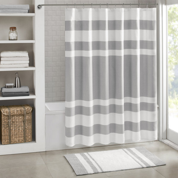 Grey And Taupe Shower Curtain Wayfair Ca