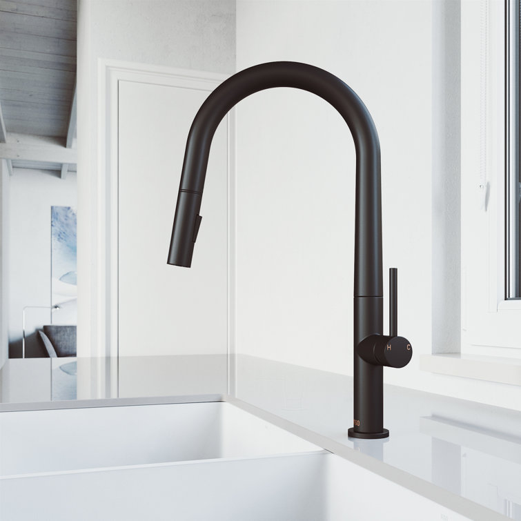 Vigo Greenwich Pull Down Single Handle Kitchen Faucet With Optional Soap Dispenser Reviews Wayfair