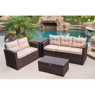 Patio Sofa Sets Wayfair Rowley Patio Sofa Set With Cushions