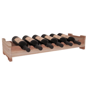 Go to store & view more images Red Barrel Studio Karnes Redwood Mini Scalloped 6 Bottle Tabletop Wine Rack