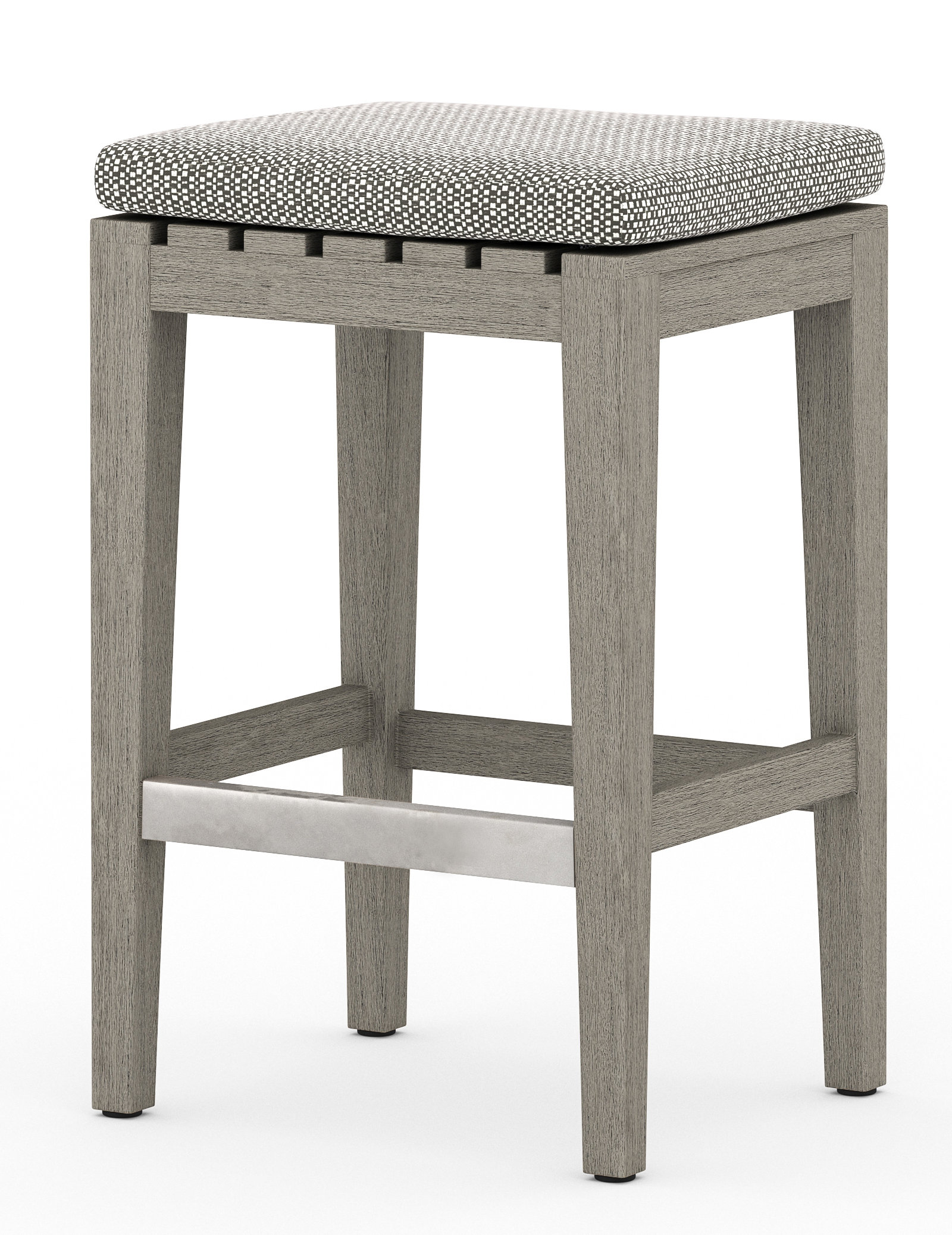 solano chaise lounge on Four Hands Solano Dale Teak Patio Bar Stool With Cushion Perigold