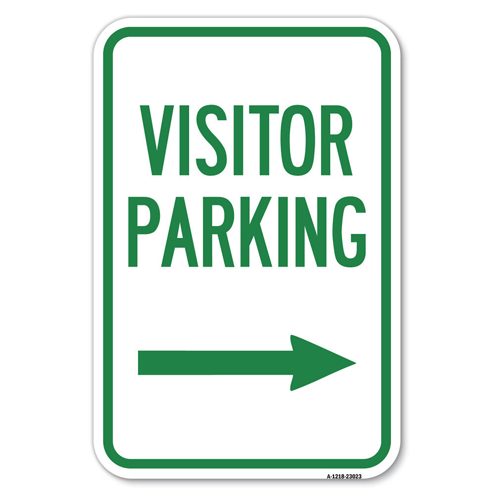 SignMission Reserved Parking Sign Visitor Parking (Arrow Pointing Right ...