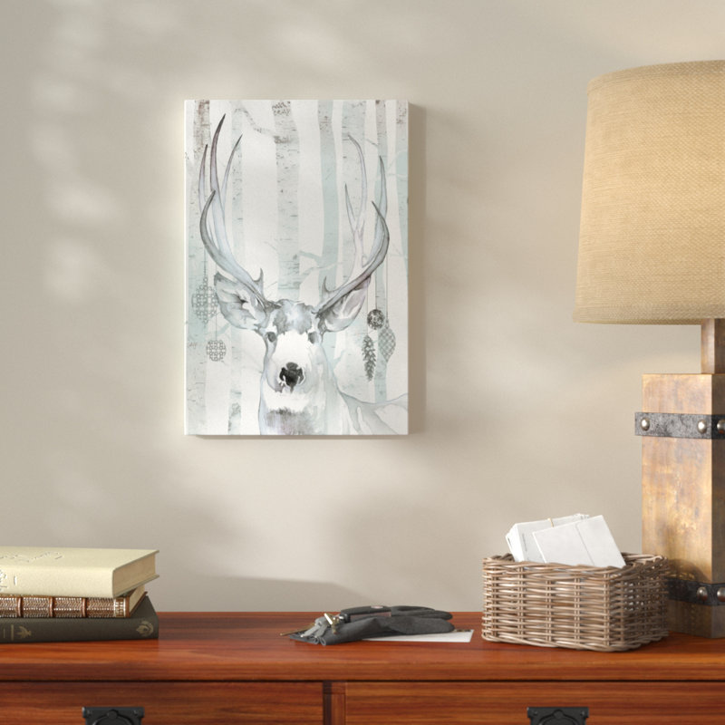 Union Rustic Whimsical Reindeer Watercolor Painting Print On