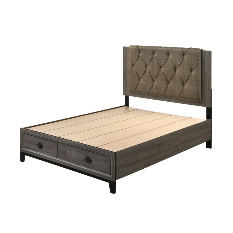 Winston Porter Etrella Tufted Solid Wood And Upholstered Storage Platform Bed Wayfair