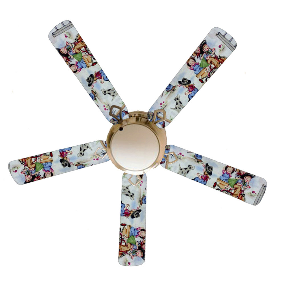 52 Spriggs Rodeo Kids Cow 5 Blade Ceiling Fan Light Kit Included 52 Spriggs Rodeo Kids Cow 5 Blade Ceiling Fan Light Kit Included