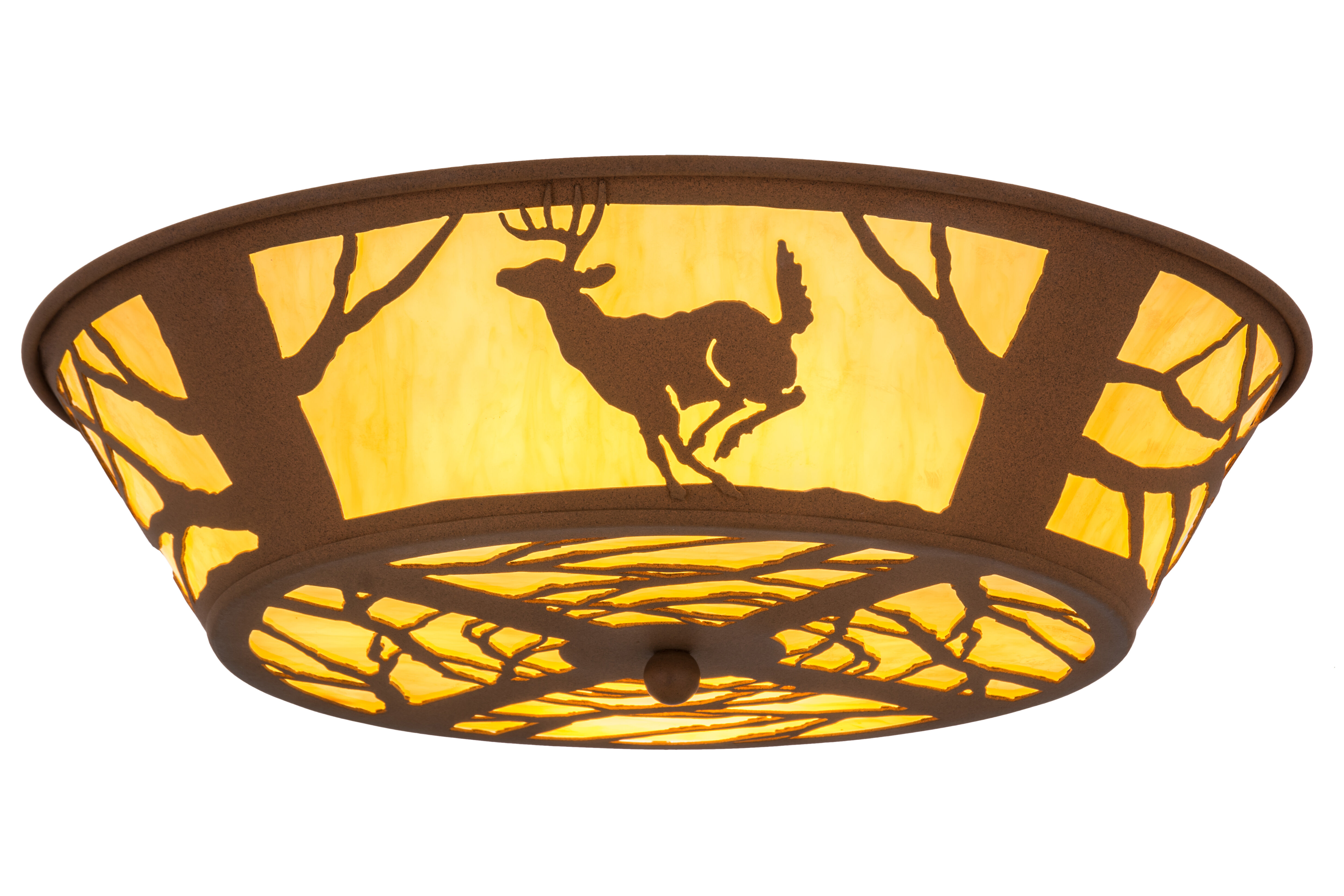 Meyda Tiffany Deer On The Loose 4 Light Flush Mount Wayfair