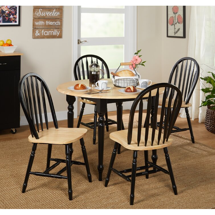 Alcott Hill® Cecelia Drop Leaf Solid Wood Dining Set & Reviews | Wayfair