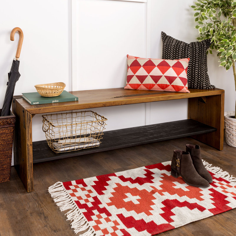Loon Peak Arocho 58 Wood Storage Bench Reviews Wayfair