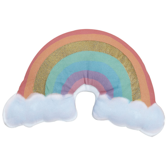 Zoomie Kids Kelsey Rainbow Shaped Printed Cotton Bed Rest Pillow